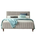 thumbnail image 1 of Omax Decor Spencer Wood/Fabric Upholstered Queen Platform Bed in Taupe Gray, 1 of 4