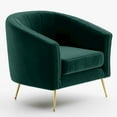 thumbnail image 1 of Omax Decor Sven Barrel Steel/Velvet Accent Chair with Gold Legs in Green, 1 of 5