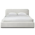 thumbnail image 1 of Omax Decor Upholstered Platform King Bed in White Boucle Fabric, 1 of 9