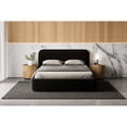 thumbnail image 1 of Omax Decor Upholstered Platform Queen Bed in Black Boucle Fabric, 1 of 8