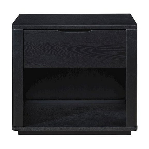 Omax Decor Venice Modern Nightstand with Soft Close Drawer in Black
