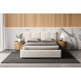 thumbnail image 1 of Omax Decor Venice Queen Size Modern Boucle Platform Bed, Cream Beige, 1 of 10