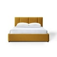 thumbnail image 1 of Omax Decor Venice Upholstered Platform Queen Bed in Mustard Boucle Fabric, 1 of 9