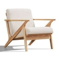 thumbnail image 1 of Omax Decor Zola Solid Wood and Fabric Upholstered Accent Armchair in Beige/Oak, 1 of 8
