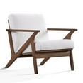 thumbnail image 1 of Omax Decor Zola Solid Wood and Fabric Upholstered Accent Armchair in White, 1 of 7
