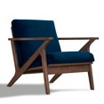 thumbnail image 1 of Omax Decor Zola Solid Wood and Velvet Upholstered Accent Armchair in Blue, 1 of 4