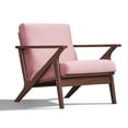 thumbnail image 1 of Omax Decor Zola Solid Wood and Velvet Upholstered Accent Armchair in Blush Pink, 1 of 5