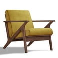 thumbnail image 1 of Omax Decor Zola Solid Wood and Velvet Upholstered Accent Armchair in Gold, 1 of 3