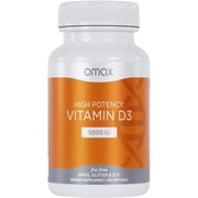 Omax High Potency Vitamin D3 Supplement   5000 IU, Supports Immune & Bone Health, 90 Softgels