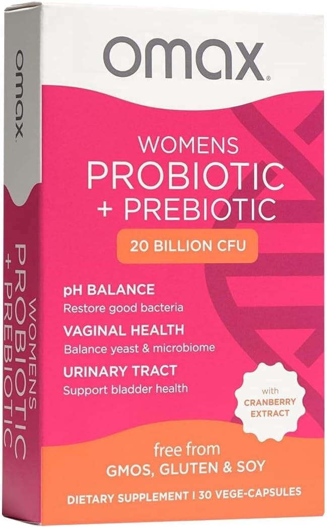 Omax Womens Probiotic with Cranberry Extract, Vegan, Organic, Gluten Free - 30 Vege-Capsules