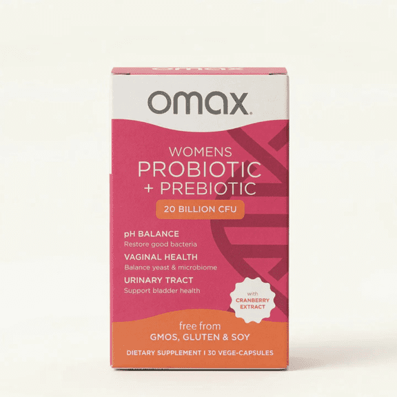 Omax Womens Probiotic with Cranberry Extract, Vegan, Organic, Gluten Free - 30 Vege-Capsules