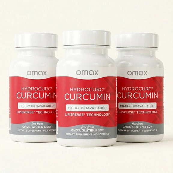Omax3 HydroCurc Turmeric Curcumin for Joint Health, Highly Bioavailable - 3 Pack