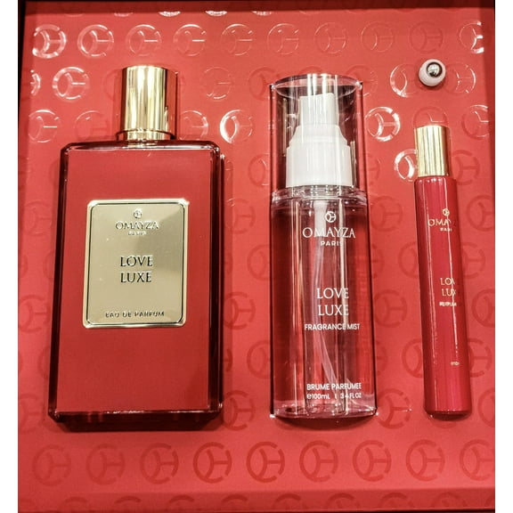 Omayza Love Lux Gift Set (EDP 3.4 oz + Fragrance Mist 3.4 oz + Perfume oil 10 ml) for Women