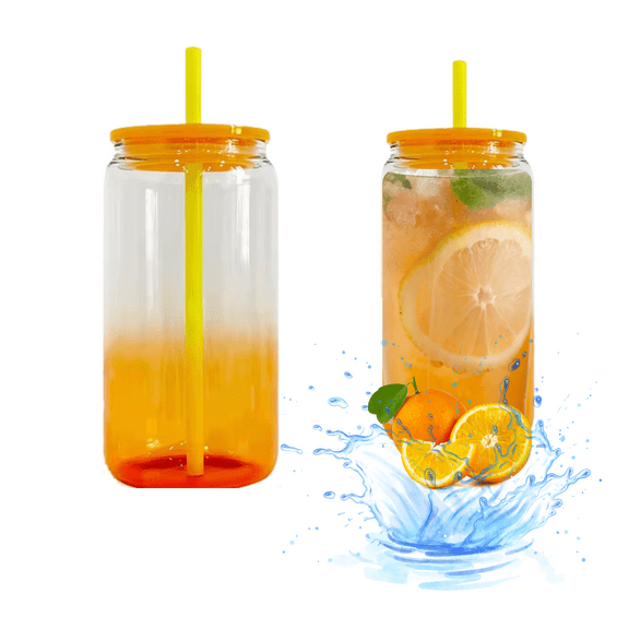 Ombré Gradient 16oz Reusable Beer Can Cup Clear to Soft Tint Ombre Gradient Plastic