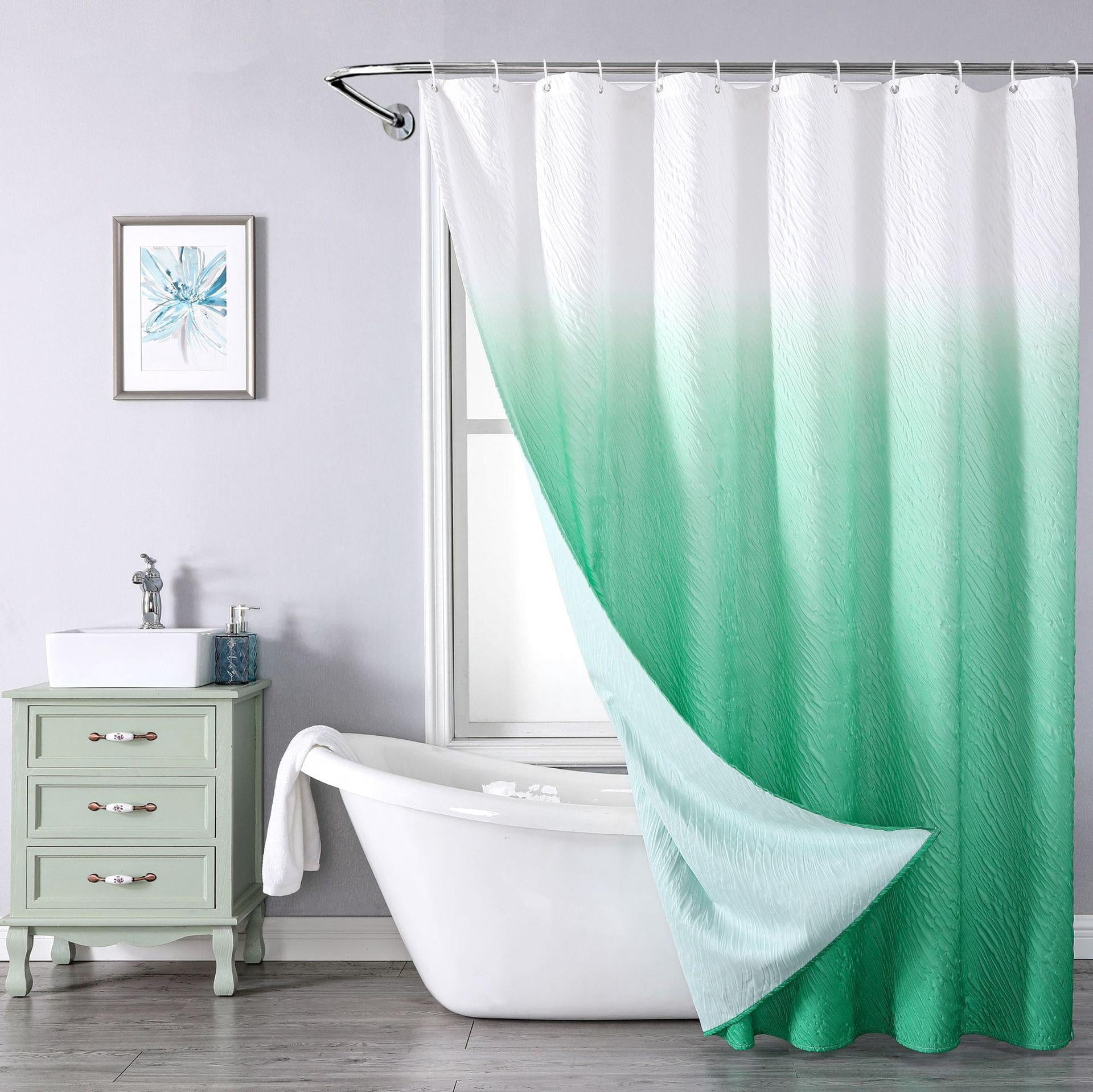 Ombré Shower Curtain Set - Waterproof Gradient Design for Bathroom