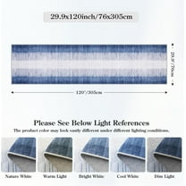 Ombre 3x10 Runner Rug, Washable Non Slip Hallway Runner Rugs Ultra-Thin, Modern Print Long Blue Decor Carpet for Kitchen Entryway Bedroom Bathroom Hall