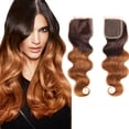 thumbnail image 1 of Ombre 4 30 Body Wave Swiss Closure Remy Human Hair 4''x4'' Free Part 10", 1 of 6