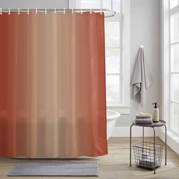 Ombre Abstract Fabric Shower Curtain for Bathroom Gradient Red Orange Waterproof Polyester Bath Curtain with 12 Hooks Washable Shower Curtain with Grommets 72"x72"
