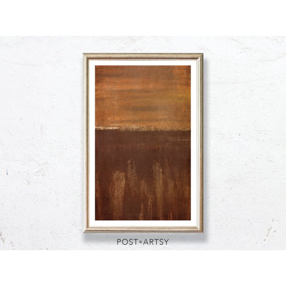 Ombre Abstract Print, Rich Texture Painting Vintage Linear Rustic Color Field Wall Art Print