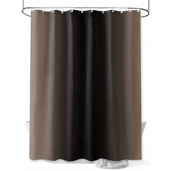 Ombre Abstract Shower Curtain, Gradient Brown Black Waterproof Shower Curtain Set with 12 Hooks Lightweight Washable Fabric Shower Curtains for Bathroom 48x72 Inches