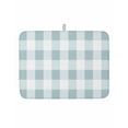 thumbnail image 1 of Ombre Aqua Blue White Plaid Dish Drying Mat, Checkerd Pattern Absorbent Dish Drying Matt Pad for Kitchen Countertops,Sinks,Dish Drainer Racks, Large 18x24inx1 Pc,, 1 of 8