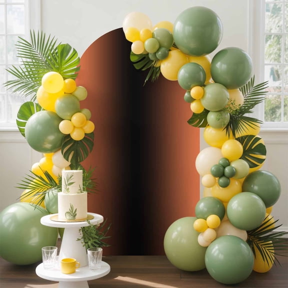 Ombre Arch Backdrop Cover, 6.6FT, Orange and Black Gradient Spandex Arch Covers Double-Sided Backdrop for Wedding Birthday Party Photo Background Decoration