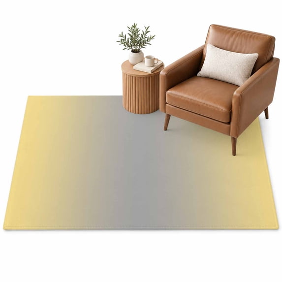 Ombre Area Rug 2.7'x5', Lemon Yellow and Grey Gradient Soft Mat Non ...