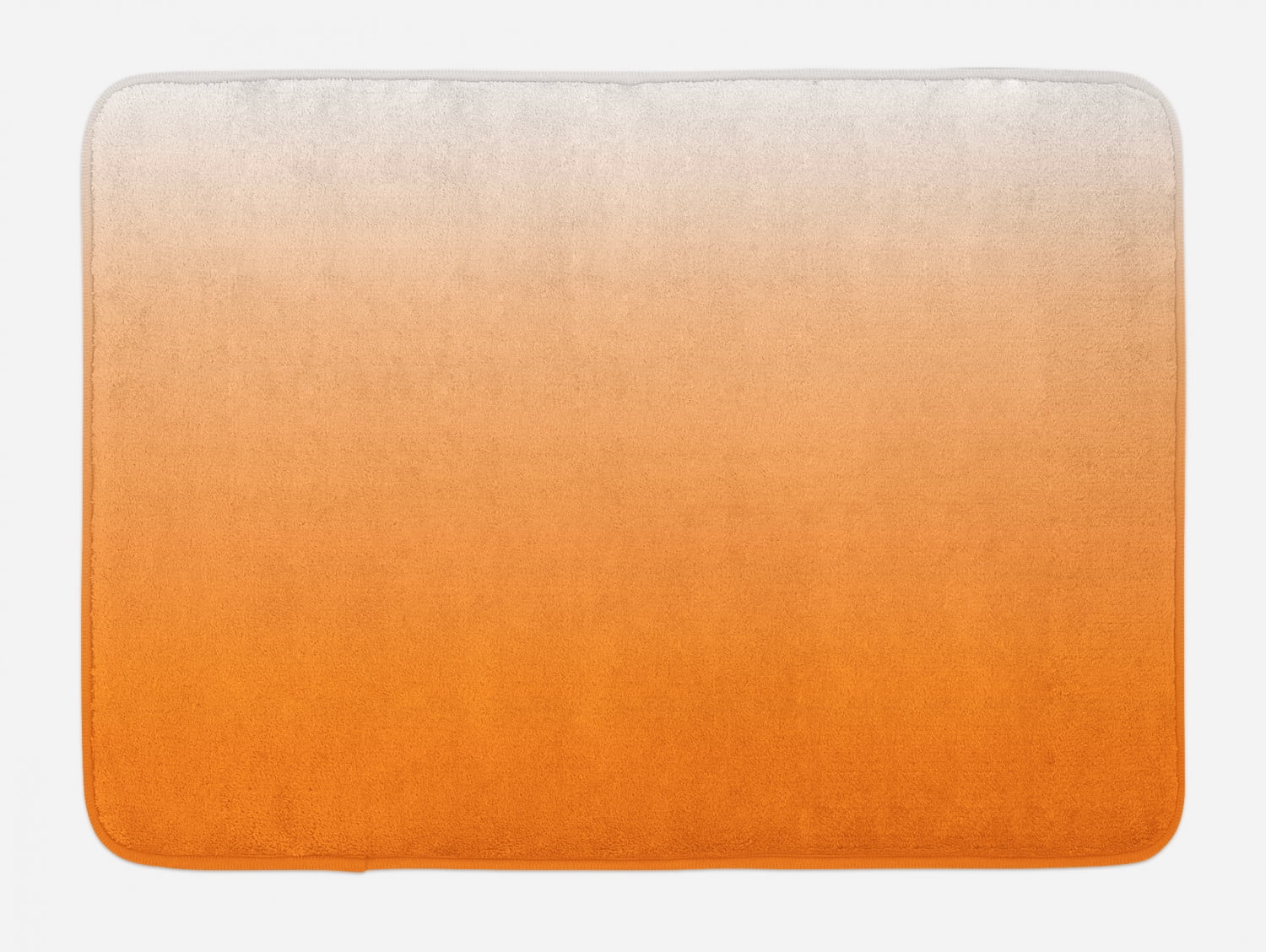 Sunset Ombre Orange and White Plush Bath Mat