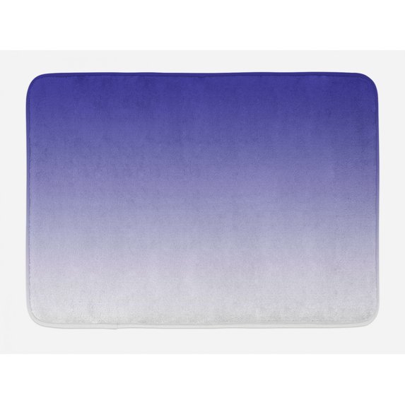 Ombre Bath Mat, Twilight in the Morning Dawn of the Day Inspired Color Ombre Design Digital Print, Non-Slip Plush Mat Bathroom Kitchen Laundry Room Decor, 29.5 X 17.5 Inches, Indigo White, Ambesonne
