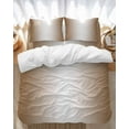 thumbnail image 1 of Ombre Bedding Duvet Cover Set King Size 4 Pieces Brown and White Gradient Soft Twill Plush Quilt Cover, Include 1 Duvet Cover 1 Flat Sheet And 2 Pillow, 1 of 7