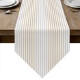 thumbnail image 1 of Ombre Beige Grey Striped Table Runner Linen Burlap Table Runner 72 Inches Long Farmhouse Modern Stripes Dresser Scarves for Kitchen Island Coffee Dining Room Party Wedding Holiday Decor 13"x72", 1 of 8