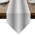 thumbnail image 1 of Ombre Black Grey Striped Table Runner Linen Burlap Table Runner 72 Inches Long Farmhouse Modern Stripes Dresser Scarves for Kitchen Island Coffee Dining Room Party Wedding Holiday Decor 13"x72", 1 of 8
