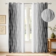 thumbnail image 1 of Ombre Black Wave Blackout Curtains 2 Panels,42x63 Inch,Grommet Top,Thermal Insulated Window Drapes For Bedroom Living Room, 1 of 8