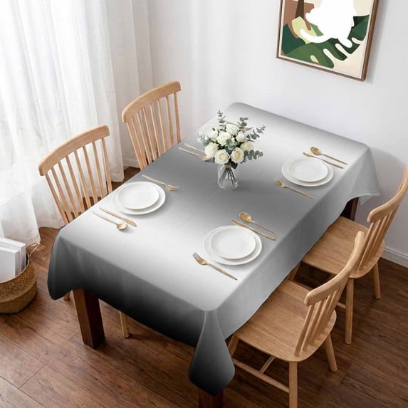 Ombre Black White Table Cloth Waterproof Tablecloths, Simple Abstract Striped Farmhouse Tablecloth Dining Table Cover for Kitchen Party Tabletop Outdoor, Rectangle Tablecloth 60x84 Inch