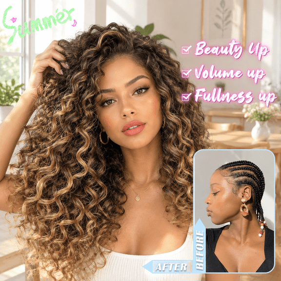 Ombre Blonde 12 Inch Pre Looped Deep Wave Crochet Hair 7 Packs Short Curly Twisted Braiding Hair