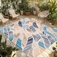 thumbnail image 1 of Ombre Blue Brown Outdoor Rug for Patio/Deck/Porch, Non-Slip Large Area Rug 5 x 7 Ft, Summer Abstract Coastal Ocean Beach Wave Indoor Outdoor Rugs Washable Area Rugs, Camping Rug Carpet Runner, 1 of 8