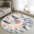thumbnail image 1 of Ombre Blue Brown Round Area Rug 3Ft Washable Small Circle Rugs for Kitchen Entryway, Summer Abstract Coastal Ocean Beach Wave Non-Slip Carpet Floor Mats Indoor Outdoor Carpet Runner Home Decor, 1 of 8
