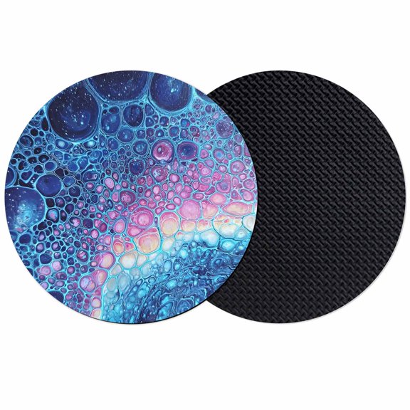 Ombre Blue Coasters Set of 2, Absorbent Coasters for Drinks, Gradient Abstract Fluid Art Coaster for Desk Coffee Table Protection, Home Decor House Warming Gifts 4"