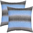 thumbnail image 1 of Ombre Blue Grey Stripes Square Cushion Covers Set of 2 Set 20 x 20-Inch Geometric Reversible Throw Pillow Covers for Decor Geometry Pillow Covers Home Decor Modern Striped Art, 1 of 6