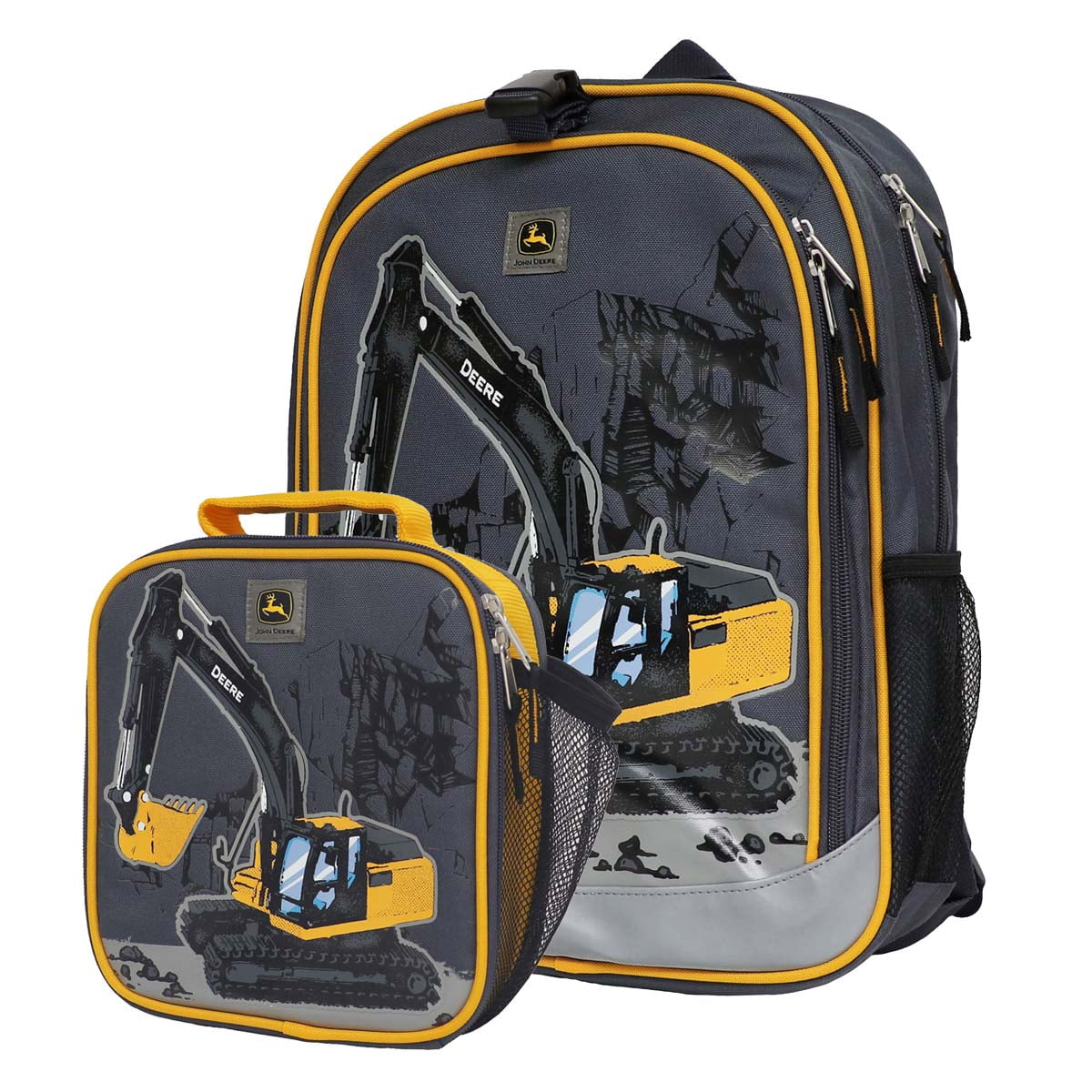 John Deere Brandclub Ombre Blue John Deere Excavator Kids Backpack Lunchbox J4L108 J4L109 SET