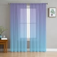 thumbnail image 1 of Ombre Blue Purple Sheer Curtains 84 Inch Length 2 Panels Set for Living Room/Bedroom, Colorful Painting Semi Curtain Sheers Drapes Rod Pocket Curtains Window Treatment Set 52''x84''x2, 1 of 7