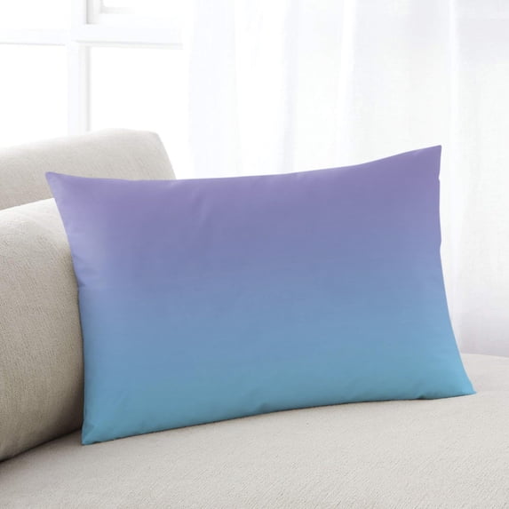 Ombre Blue Purple Throw Pillow Cover, Pillowcase Protectors with Zipper, Breathable Decorative Lumbar Pillow Case Cover, Colorful Painting Pillow Shams for Couch Sofa 12x20Inch