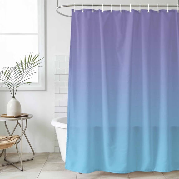 Ombre Blue Purple Waterproof Fabric Shower Curtain, Colorful Painting Waterproof Fabric Shower Curtain for Bathroom Curtains Bathtubs Hotel Washable Shower Curtains with 12 Hooks Extra Long 72x96
