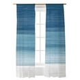thumbnail image 1 of Ombre Blue Sheer Curtains 108 Inch Long 2 Panels, Striped Abstract Gradient Texture Minimalist Light Filtering Rod Pocket Semi Sheer Curtains, Sheer Voile Drapes for Living Room Bedroom, 52"x108", 1 of 5