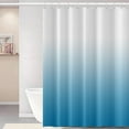 thumbnail image 1 of Ombre Blue Shower Curtain Set with Hooks Modern Gradient White Blue Shower Curtains for Bathroom Hotel Dorm Solid Boho Waterproof Fabric Shower Curtain 84x72inches, 1 of 6
