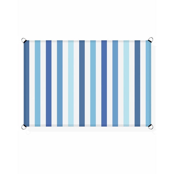 Ombre Blue Stripes Sun Shade Sail 8'X10' Minimalist Abstract Vertical Striped UV Block Outdoor Sail Shades Breathable Waterproof Rectangular Sunshade for Patio Garden Pool Pergola Porch