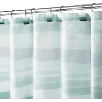 Ombre Blue Textured Slubbed Fabric Shower Curtain, Blue and White Stripe Shower Curtains for Bathroom Decoration, Wave Striped Bathroom Curtains, 72x72