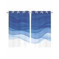 thumbnail image 1 of Ombre Blue Waves Sheer Curtains 54 Inch Length 2 Panels Set for Living Room/Bedroom, Abstract Art Gradient Modern Kitchen Curtains Grommet Semi-Sheer Curtains Drapes Voile Window Treatments 42"x54"x2, 1 of 7