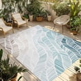 thumbnail image 1 of Ombre Brown Blue Outdoor Rug for Patio/Deck/Porch, Non-Slip Large Area Rug 3 x 5 Ft, Summer Coastal Ocean Sea Beach Wave Indoor Outdoor Rugs Washable Area Rugs, Reversible Camping Rug Carpet Runner, 1 of 8