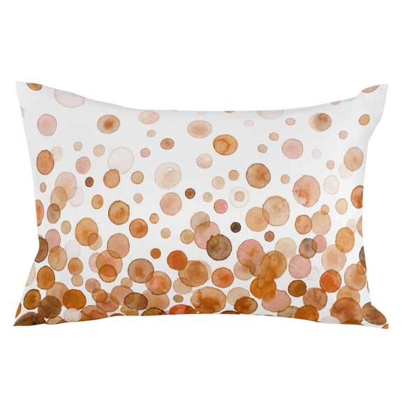 Ombre Brown Polka Dot Throw Pillow Cover 12 x 20 Inch Decorative Pillow Cover Abstract Watercolor Geometric Lumbar Pillowcase Seasonal Rectangle Cushion Case for Couch Sofa Bed Living Room